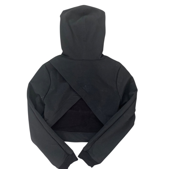 RtA Haven Cropped Sweatshirt NWT Black Crop Open Back Hoodie - Picture 5 of 10